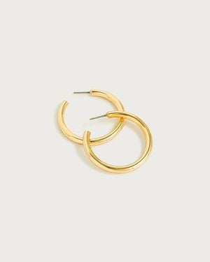 J.Crew Mini Tube Hoop Earrings - Metallic