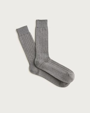 J.Crew Ribbed Cotton-Blend Socks - Gray
