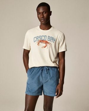 J.Crew Vintage-Wash Cotton Graphic T-Shirt - Blue
