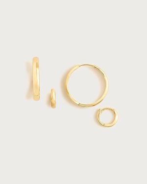 J.Crew Demi-Fine Hoop Earrings Two-Pack - Natural