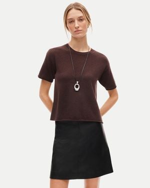 J.Crew Rolled Cashmere Relaxed Sweater-Tee - Black