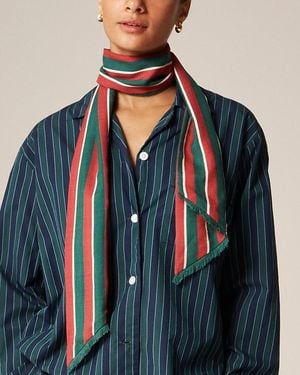 J.Crew Fringe-Trim Scarf - Blue