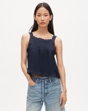 J.Crew Scallop-Trim Tank Top - Blue