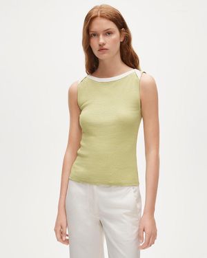 J.Crew Perfect-Fit Boatneck Tank Top - Green