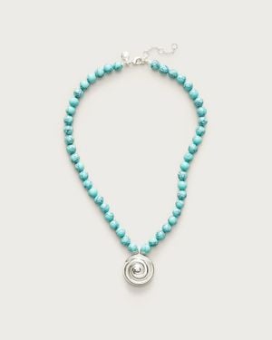 J.Crew Beaded Swirl Necklace - Blue