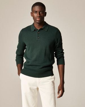 J.Crew Heritage Cotton Sweater-Polo - Green