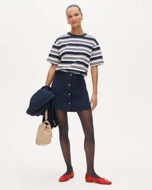 J.Crew Tall Fairfax Button-Front Skirt - Blue