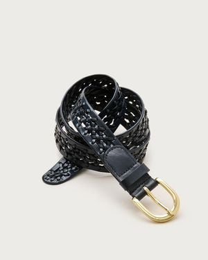 J.Crew Open-Weave Classic Belt - Black