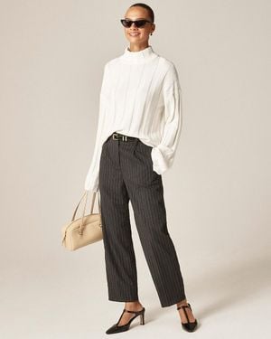 J.Crew Pleated Tapered Pant - Natural