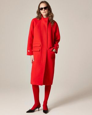 J.Crew Petite Long Toscana Coat - Red