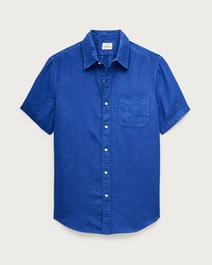 J.Crew Short-Sleeve Washed Linen Shirt - Blue