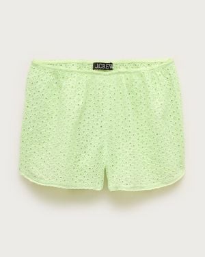 J.Crew Cotton Voile Eyelet Beach Short - Green