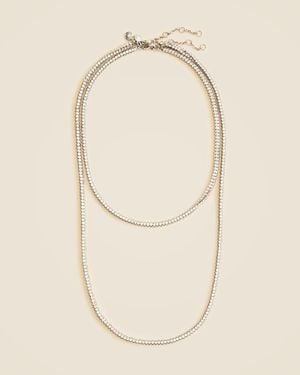 J.Crew Cubic Zirconia Cupchain Necklaces Set-Of-Two - Natural
