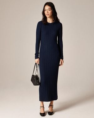 J.Crew Cable-Knit Sweater-Dress - Blue