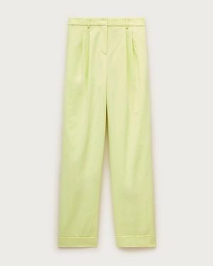 J.Crew Petite Wide-Leg Pleated Pant - Yellow