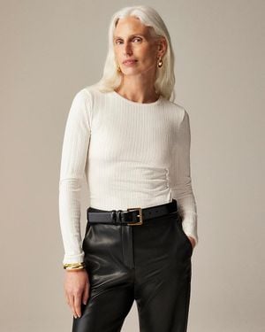 J.Crew Pointelle Long-Sleeve T-Shirt - Natural