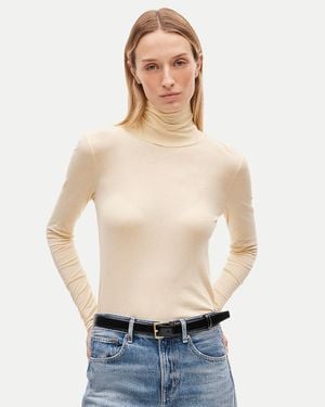 J.Crew Feather Jersey Turtleneck - Natural