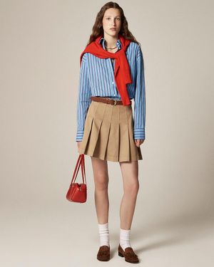 J.Crew Pleated Mini Skirt - Natural