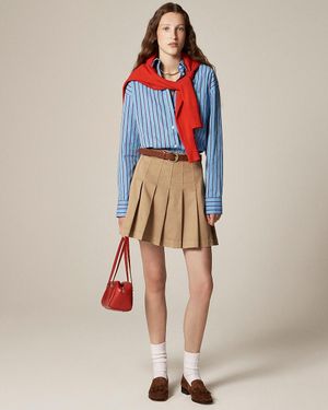 J.Crew Pleated Mini Skirt - Natural