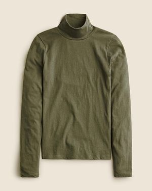 J.Crew Tissue Crepe Cotton Turtleneck Sweater in Blue Lyst