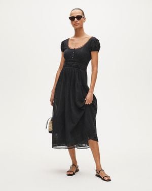 J.Crew Lace-Trim Pintuck Midi Dress - Black