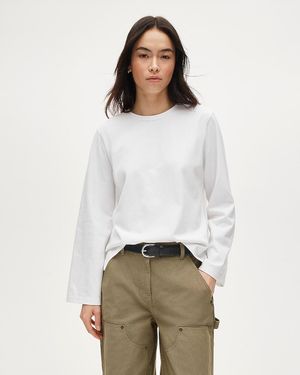 J.Crew Boyfriend Jersey Relaxed Long-Sleeve T-Shirt - White