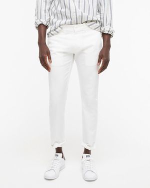 J.Crew Stretch Chino Pant In 484 Slim Fit - White