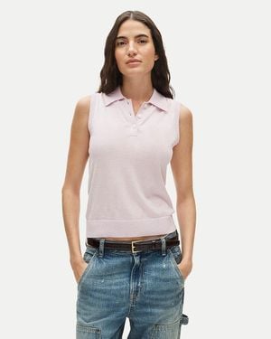 J.Crew Featherweight Cashmere Polo Sweater Shell - Purple