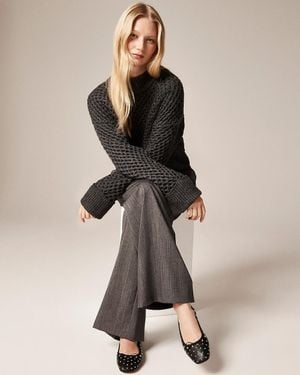 J.Crew Quinn Square-Toe Ballet Flats - Natural