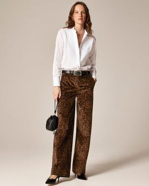 J.Crew Washed Velvet Wide-Leg Trouser - Natural
