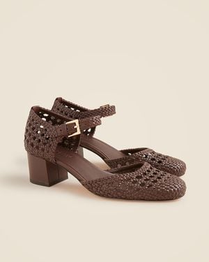 J.Crew Mollie Buckle-Strap Heels - Brown
