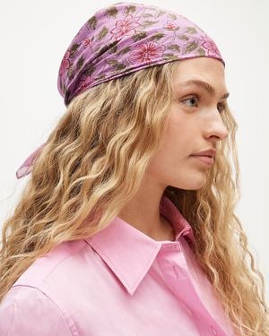J.Crew Printed Lightweight Cotton Scarf - Pink