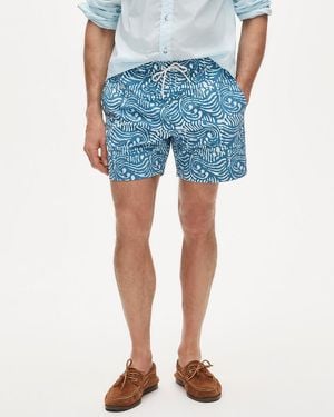 J.Crew "6" Soft-Lined Stretch Swim Trunk" - Blue