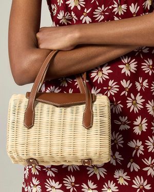 J.Crew Small Rattan Top-Handle Bag - Brown