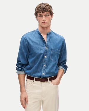 J.Crew Midweight Denim Band-Collar Shirt - Blue