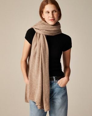 J.Crew Oversized Cashmere Wrap - Natural
