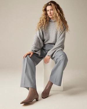 J.Crew Remi Square-Toe Ankle Boots - Natural