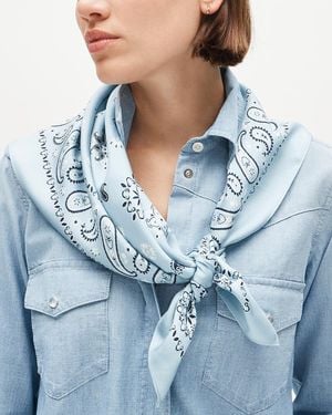 J.Crew Oversized Silk Bandana - Blue