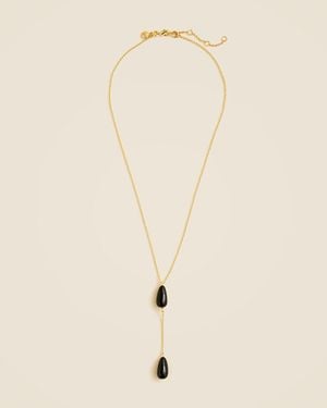 J.Crew Beaded Teardrop Lariat Necklace - Natural