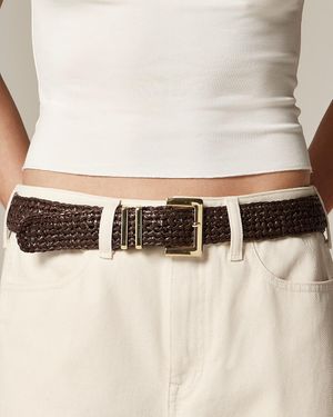J.Crew Woven Square Buckle Belt - Natural