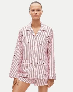 J.Crew Ladybug Embroidered Pajama Short Set - Pink
