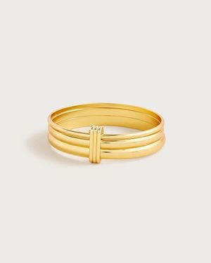J.Crew Layered Metallic Cuff Bracelets Set-Of-Three - Natural