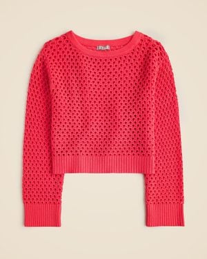 J.Crew Pointelle Boatneck Sweater - Red