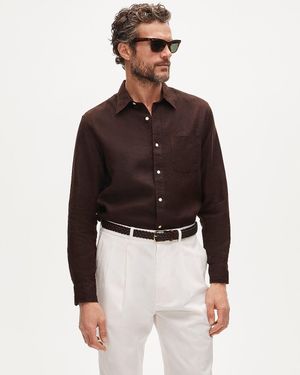 J.Crew Linen Point-Collar Shirt - Brown