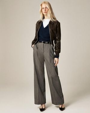 J.Crew Petite Essential Wide-Leg Pant - Gray