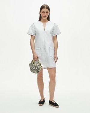J.Crew Petite Patch-Pocket Pullover Dress - White