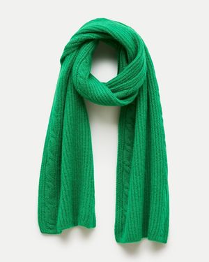 J.Crew Ribbed Cashmere Scarf - Green