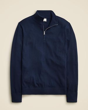 J.Crew Merino Wool Half-Zip Sweater - Blue