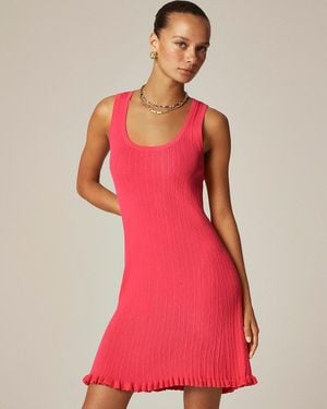 J.Crew Ruffle-Trim Sweater-Dress - Red