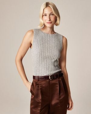 J.Crew Wide-Rib Cashmere Sweater Shell - Brown